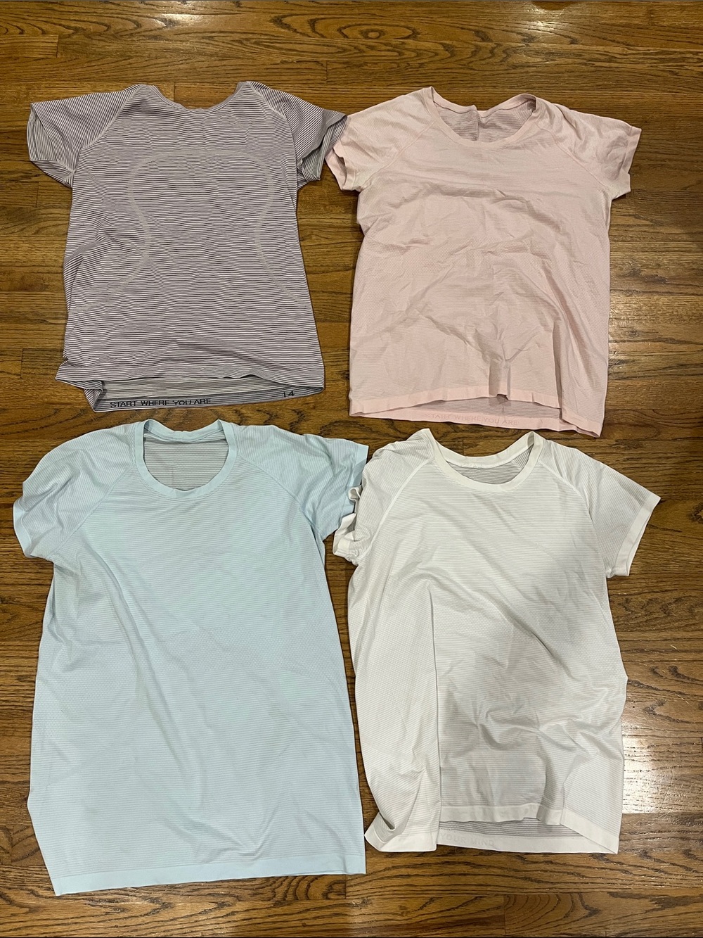 Women’s Lululemon Workout Tee - Pink, Light Blue, Lavender, White